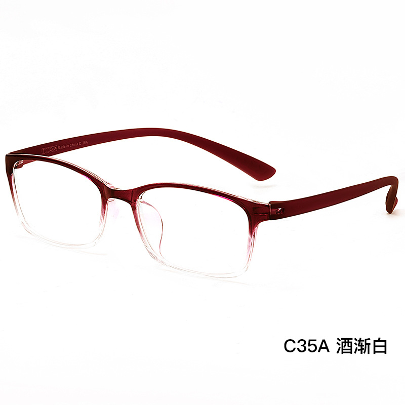 Ultra-ligero TR90 gafas marco super flexible sin tornillos simple y elegante Marco de gafas puede ser equipado con gafas de miopía marco