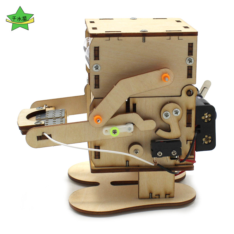 Moneda comer Robot N ° 2 hecho a mano DIY Tecnología pequeña producción experimento científico tragar monedas máquina de la invención juguetes para niños