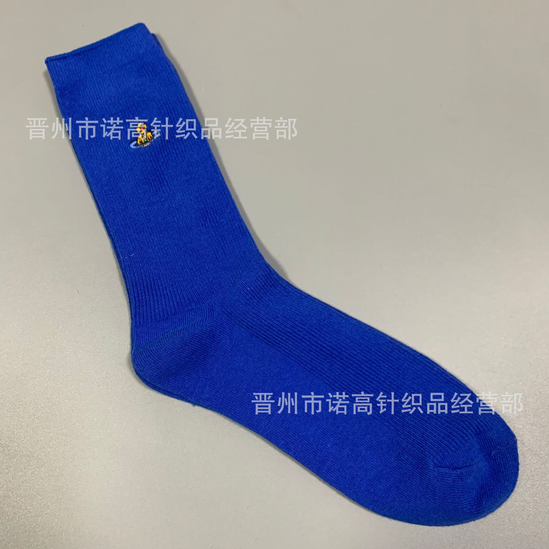 Calcetines japonesas bordadas Saturno rodilla sobre rodilla calcetines sólidas escolares de doble aguja peinadas calcetines de algodón