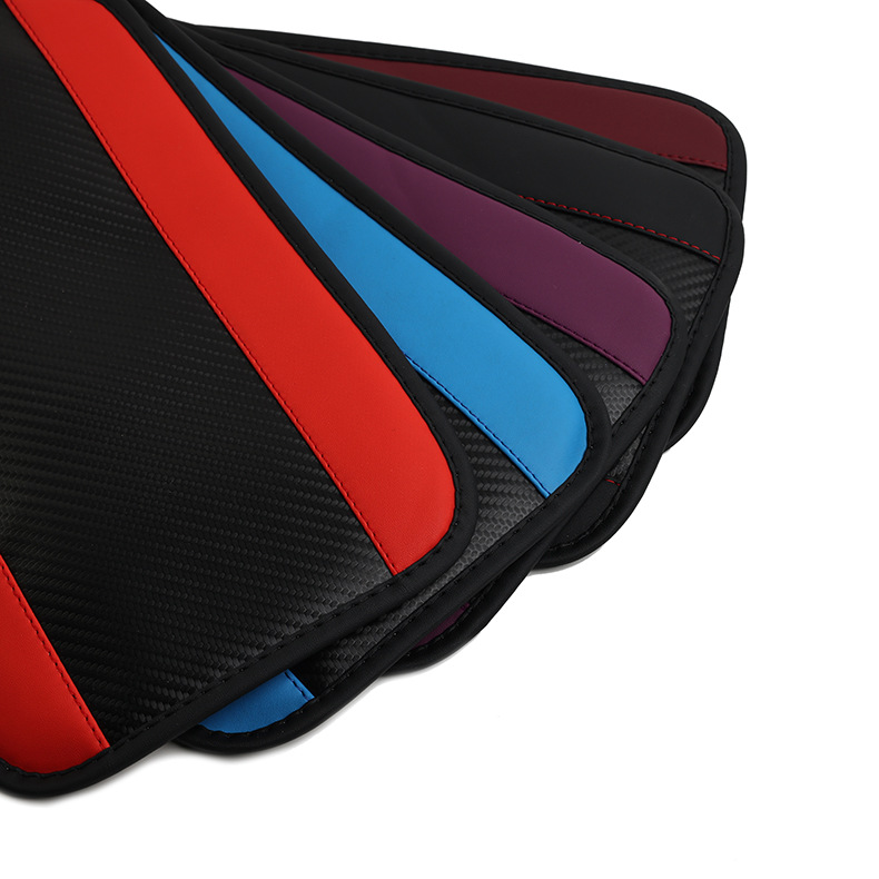 Universal car armrest box cover new carbon fiber leather