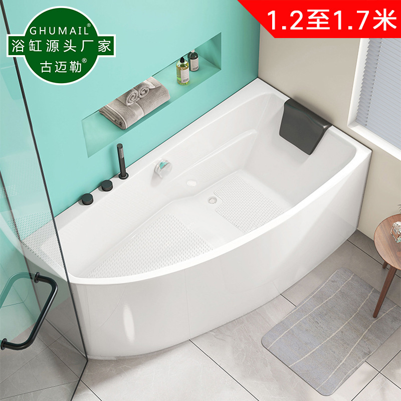 Household Bathtub Small Apartment Acrylic Surfing Bubble Massage Constant Temperature Internet Popular Simple Bathtub 1.2 to 1.7 m Household Bathtub Small Apartment Acrylic Surfing Bubble Massage Constant Temperature Internet Popular Simple Bathtub 1.2 to 1.7 m