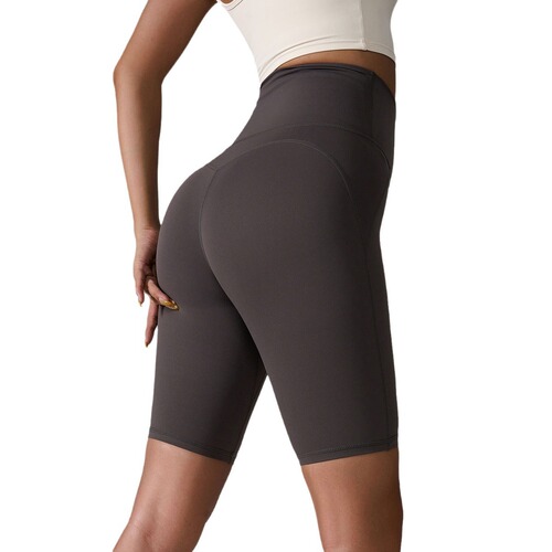 Amazon Cross-border Spring and Summer Yoga Pants Seamless Bare Skin Style Quarter Shorts with Pockets Tight Sports Shorts