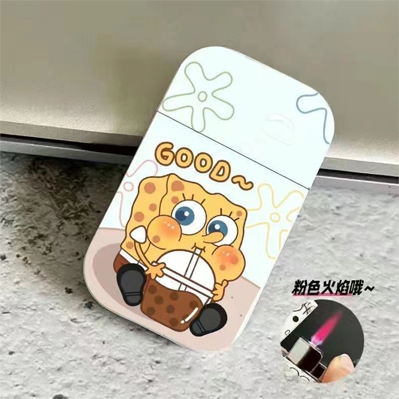 【多平台代发】草莓熊可爱粉色火焰防风充气送男友打火机ins礼物|undefined