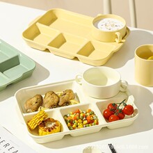 一件代发北欧分餐五格盘餐具分隔餐盘减脂定量陶瓷午餐盘子家用办