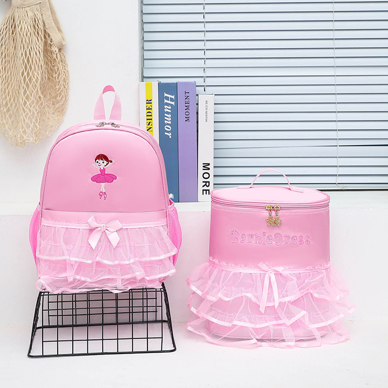 업그레이드 된 어린이 댄스 백 숄더 댄스 백팩 새틴 방수 천 두껍게 어린이 공주 레이스 훈련 수업