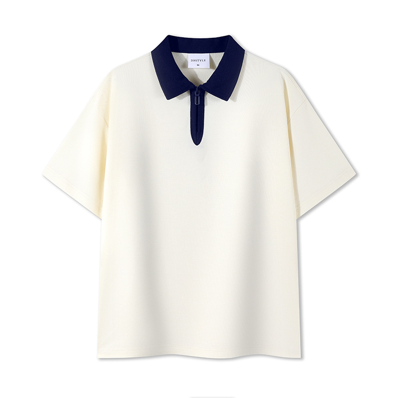 Semia cremallera color poliéster algodón empresa ropa de trabajo ropa deportiva con solapa camiseta de polo de manga corta personalizada