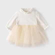 女童连衣裙加绒加厚秋冬款百搭打底女宝宝网纱裙小女孩洋气公主裙