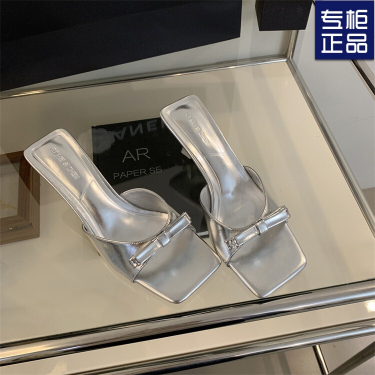 French Gentle Skirt High-Heeled Sandals with Bow Square Toe Slippers Lady's Shoes Pink High-Heeled Shoes for Women French Gentle Skirt High-Heeled Sandals with Bow Square Toe Slippers Lady's Shoes Pink High-Heeled Shoes for Women