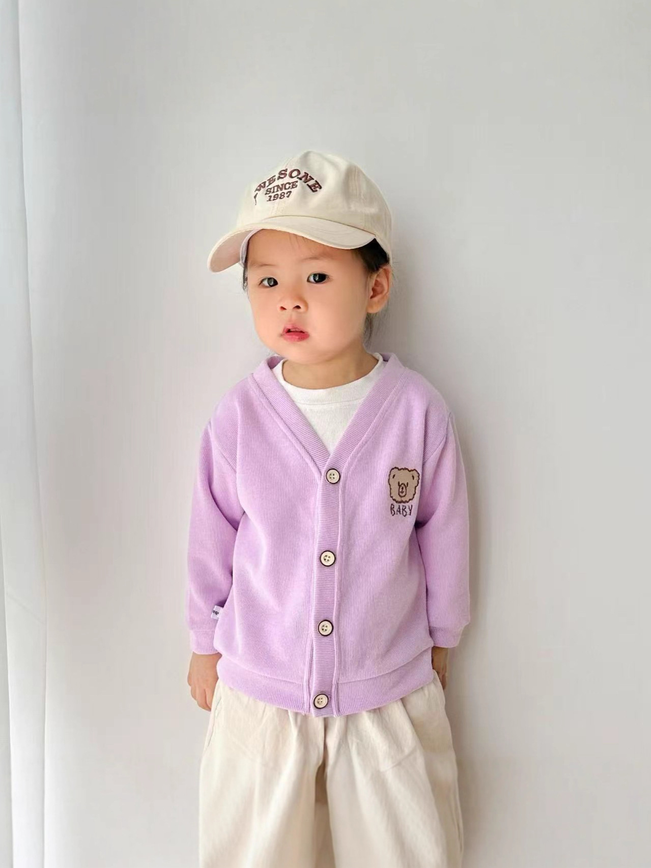 Spring sweater, jacket with a round collar, cardigan, children's clothing 2