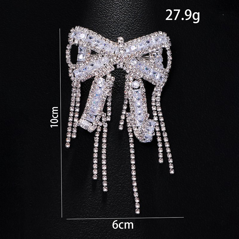 Nuevo diseño transfronterizo de broche de arco fringe diamante broche de nicho accesorios de vestido broche
