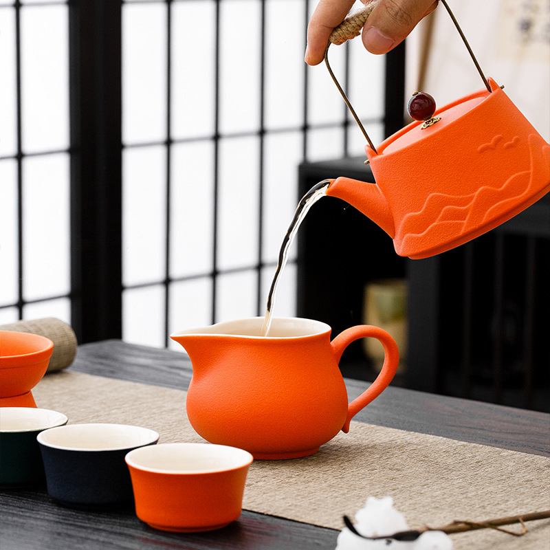 High-end Guan Shan Gongfu Tea Set Luxury Gift Box for Home Living Room, Office, Bank, Real Estate, Client Business Gift Set