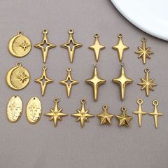 ステンレス鋼四芒星五芒星ムーンペンダントジュエリーアクセサリー diy ネックレスイヤリングブレスレットペンダント卸売