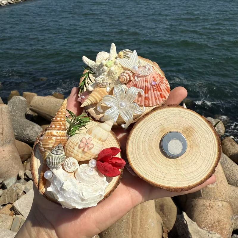 包邮天然贝壳海螺海星创意木片冰箱贴挂件旅游城市纪念品伴手礼|undefined