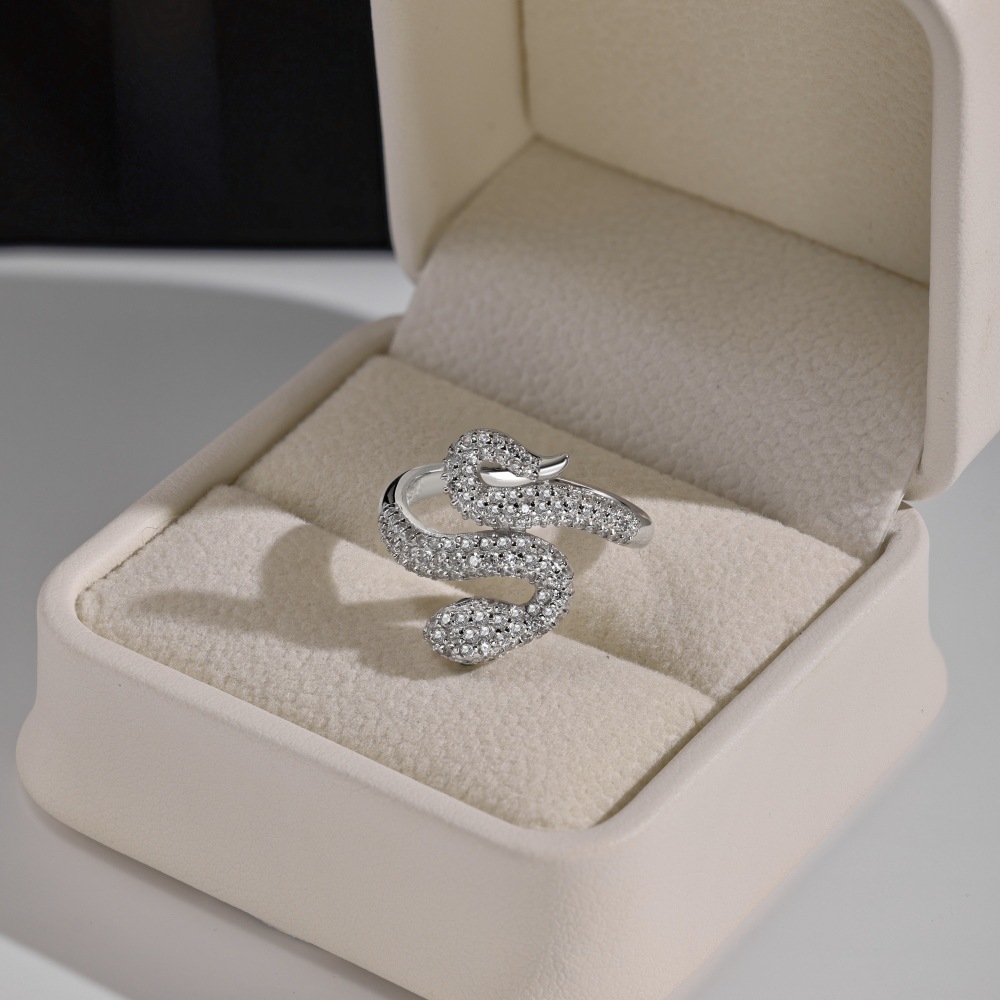 7g Weight Zircon Inlay Material Open Rings, Rings Classification 5, 9, Adjustable Ring Size 1 Piece Quantity Holiday, Daily Occasion 925 Sterling Silver Material Heart Shape Pattern Women's Gender Plating, Inlay Design Basic, Simple Style, Classic Style Style 925 Sterling Silver Zircon Heart Shape Open Rings Rings 88