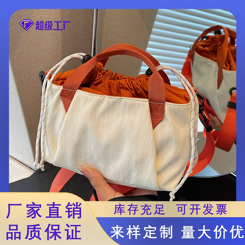 Летняя нишевая повседневная маленькая сумка для женщин 2025, новый стиль, простая сумка через плечо с завязками, ручная сумка