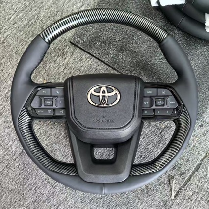 Suitable for LC Elfa 80 series Hilux, Land Cruiser, Crown carbon fiber pattern steering wheel