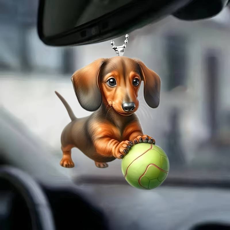 Adorable colgante acrílico para cachorros plano acrílico transfronterizo automóvil interior espejo retrovisor decoración colgante decoración de vacaciones image 3
