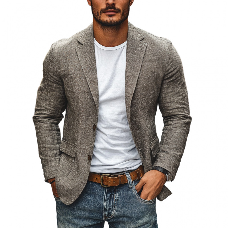 Nuevo comercio exterior transfronterizo primavera y otoño impresión digital reticular hombre traje casual traje casual chaqueta