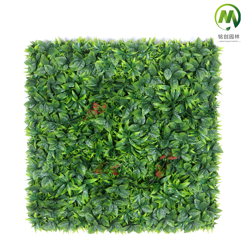 Pared de planta de simulación Pared de planta verde Pared de fondo de cabeza de puerta de césped decorativo Pared de planta de simulación anti-UV