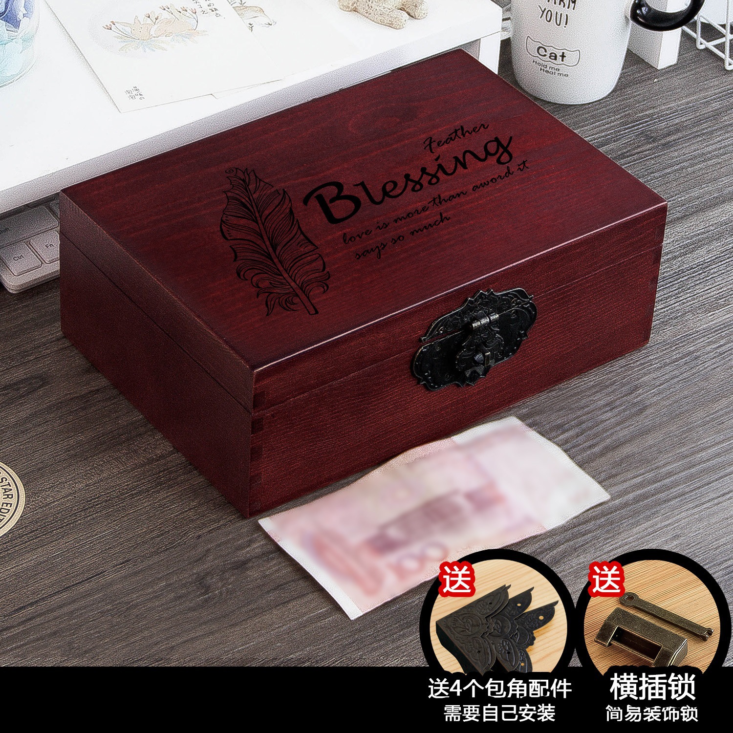 Medium feather [burgundy] size about 25*17*9CM