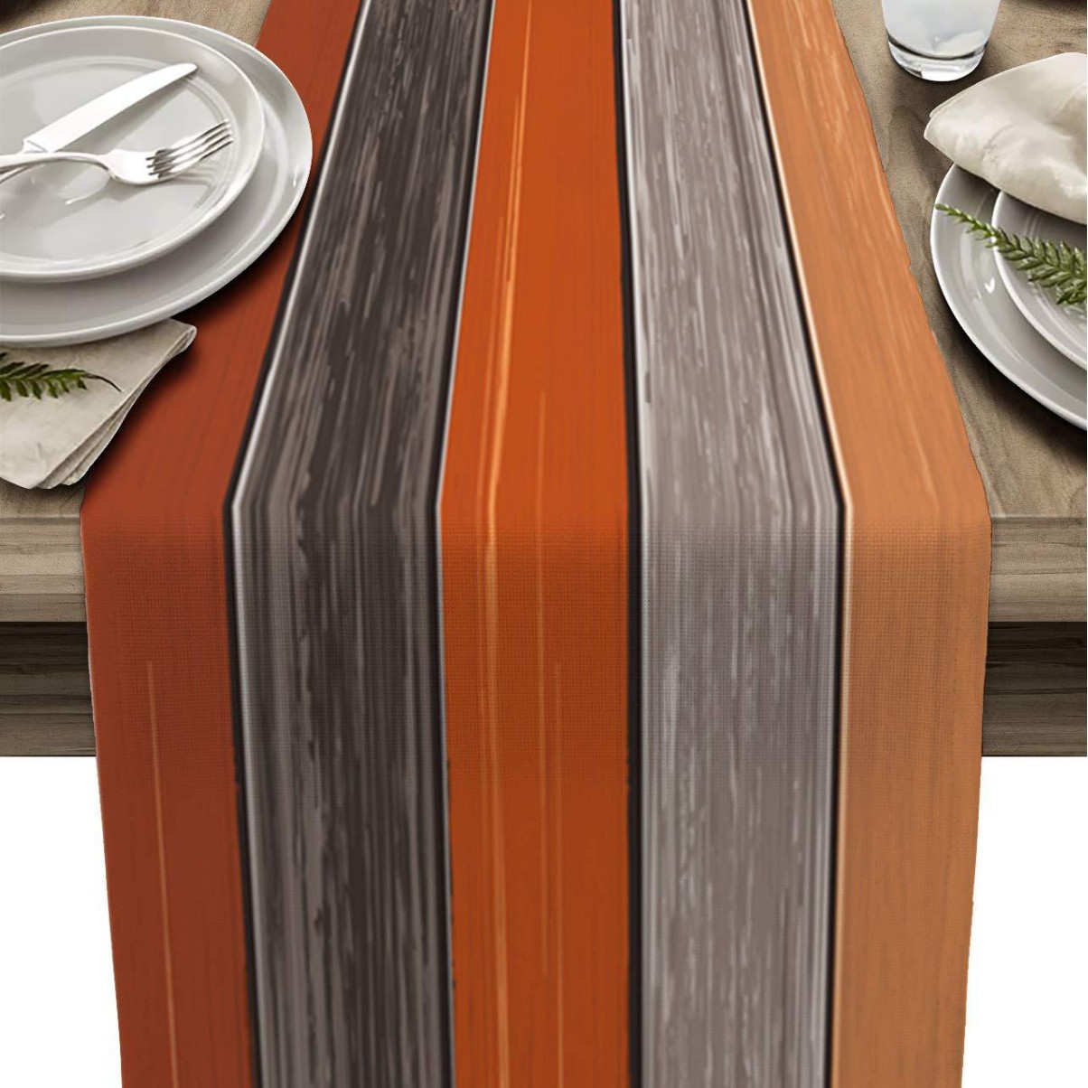 Lino a rayas corredor de mesa Amazon madera grano tela Toalla de mesa mantel decorativo aislamiento antideslizante estera de mesa estera de la tabla de impresión image 22