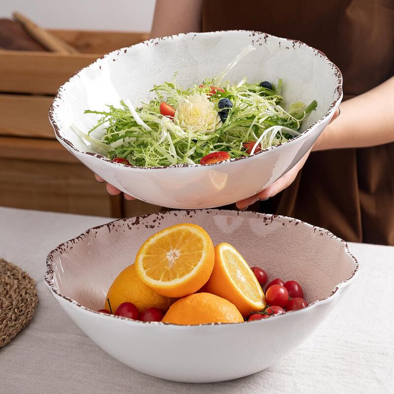 12inch Ivory White Ice Cracked Salad Bowl European Style Salad Mixing Bowl Thickeneded and Deepened Household Egg Beating Bowl 12inch Ivory White Ice Cracked Salad Bowl European Style Salad Mixing Bowl Thickeneded and Deepened Household Egg Beating Bowl