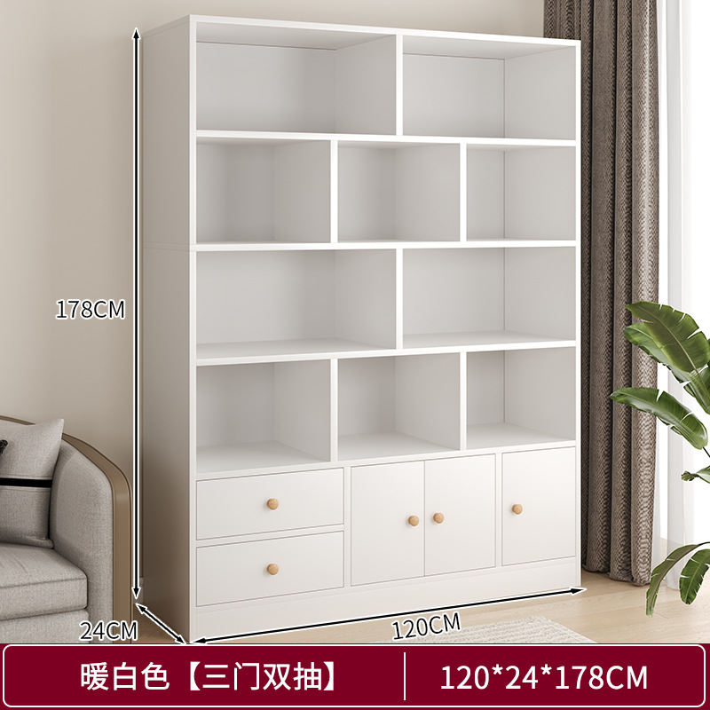 Estante de libros doméstico con estante de puerta armario de almacenamiento sala de estar armario de visualización multicapa armario de almacenamiento de librería de combinación libre
