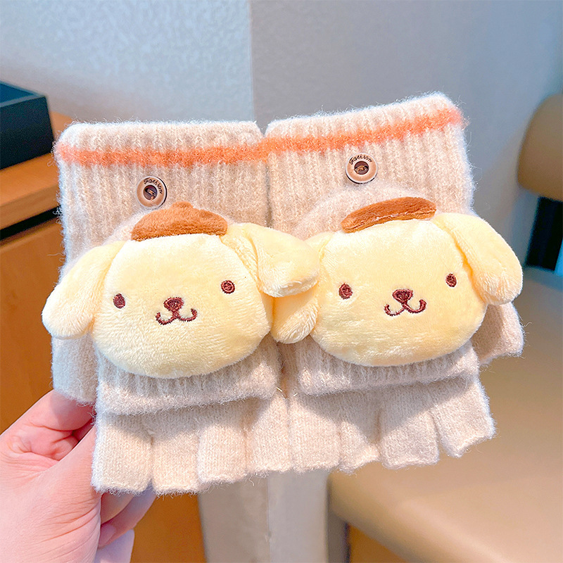 Guantes pequeños para niños, cunas de medio dedo para bebés, niñas y niños, engrosados en invierno, cálidos y a prueba de viento, juegos de cinco dedos para bebés y niños pequeños en otoño e invierno