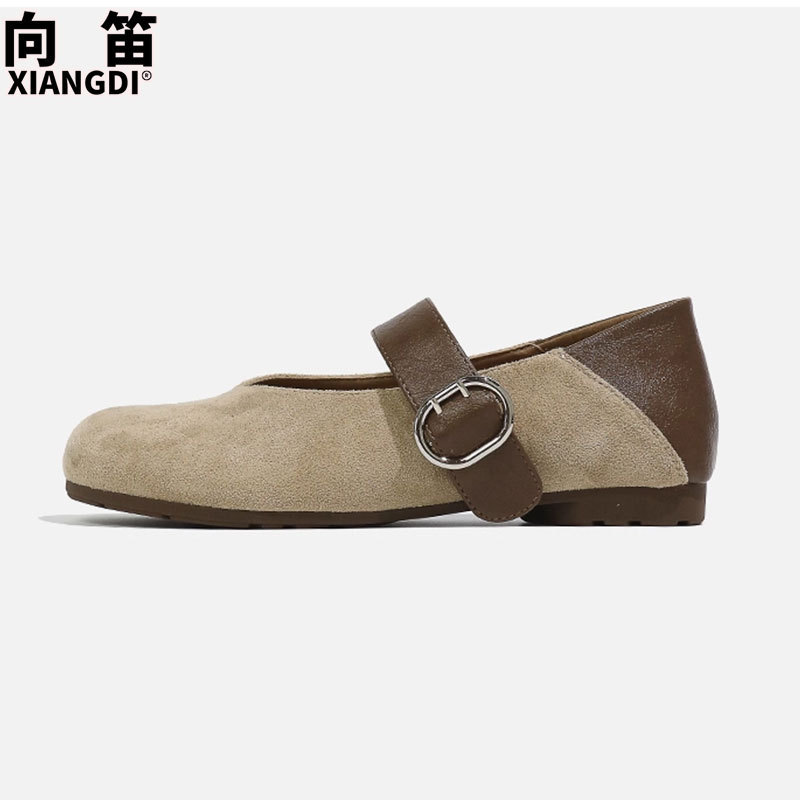 牛皮版复古勃肯鞋玛丽珍鞋子豹纹女鞋2025秋季新款软底不累脚单鞋|undefined