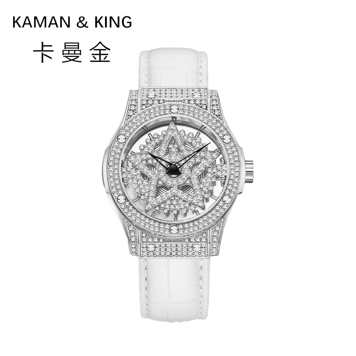Kaman&King Comes with Five-Pointed Star and Baby's Breath Waterproof Exquisite Watch Popular Diamond-Encrusted Women's Watch Wholesale