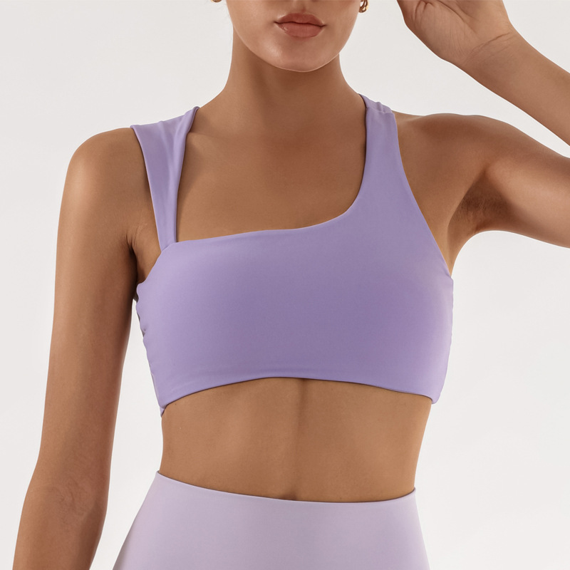 Yoga transfronteriza europea y americana, ropa interior deportiva para correr, ropa interior femenina desnuda, estilo chaleco, entrenamiento de fitness, sujetador, sujetador