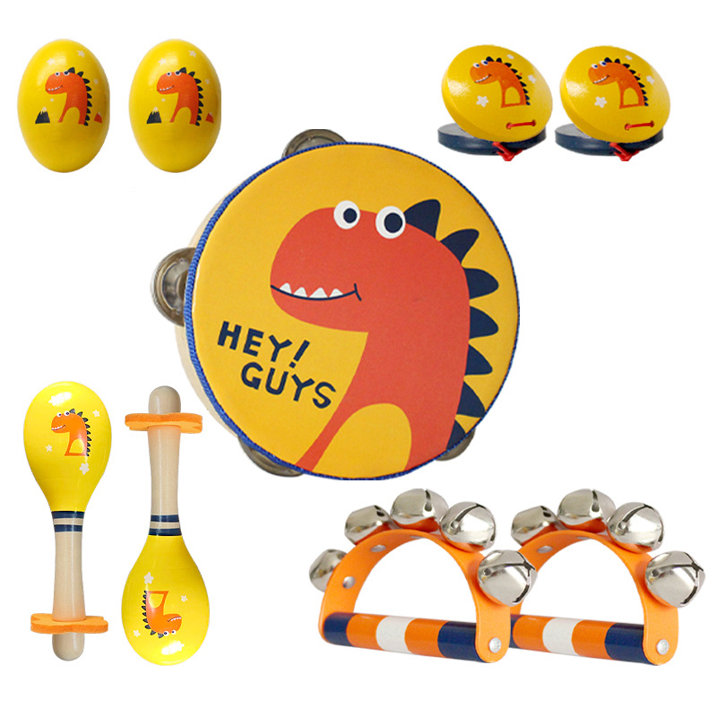 Fábrica al por mayor Orff instrumento musical 5 piezas Traje de instrumento musical de percusión para niños Kindergarten educación temprana traje de material didáctico