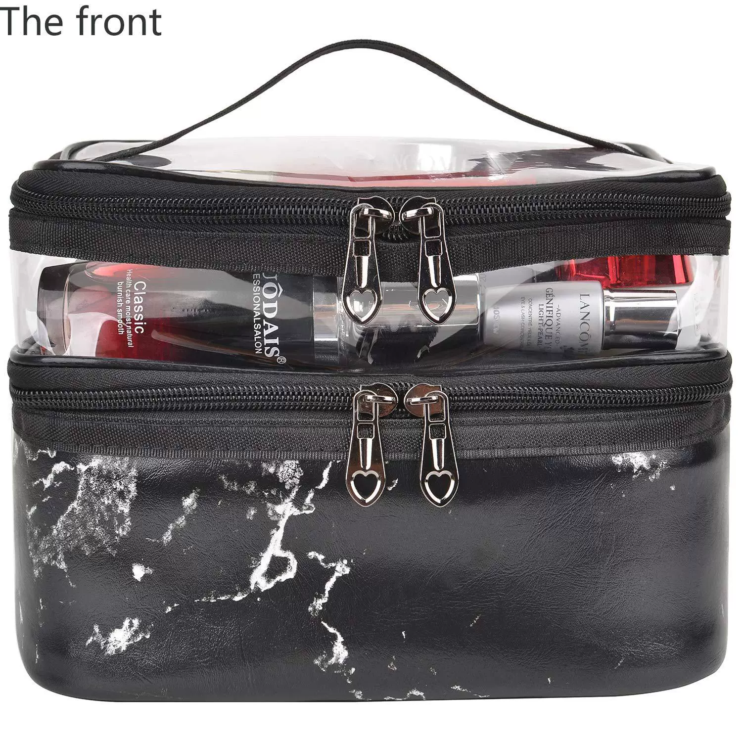 Handheld Cosmetic Bag, Universal Storage System, Double-Layer 25×20×2 cm Portable Organizer