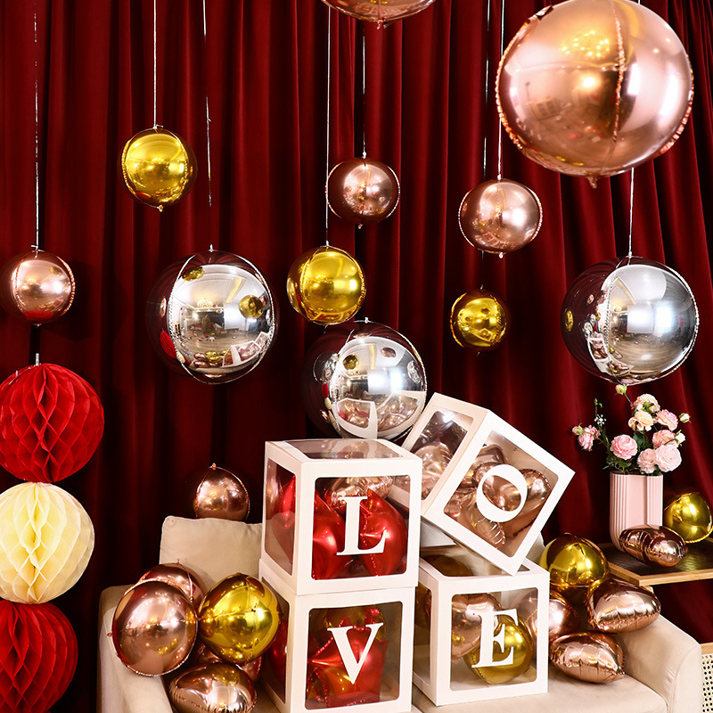 Aluminum film aluminum foil heart-shaped pentagonal balloon wedding birthday party shopping mall wedding room layout wedding decoration supplies wholesale