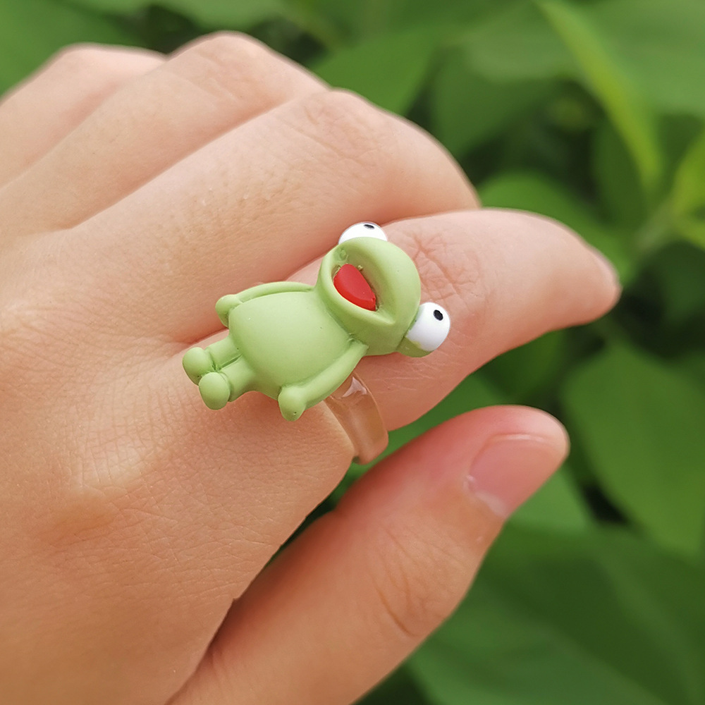 Wholesale Jewelry Cartoon Frog Animal Ring Nihaojewelry display picture 7