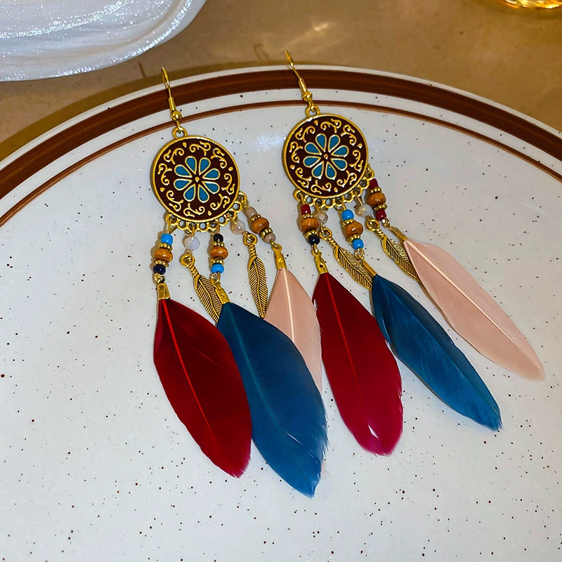 Ethnic earrings, boho style, high-end, ethnic style
