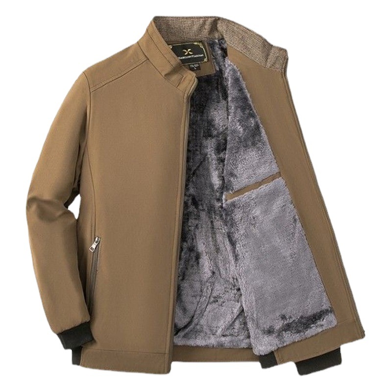 2022 Otoño e Invierno nueva chaqueta de mediana edad y ancianos abrigo de hombre engrosado cálido cuello alto negocio casual papá abrigo de algodón acolchado