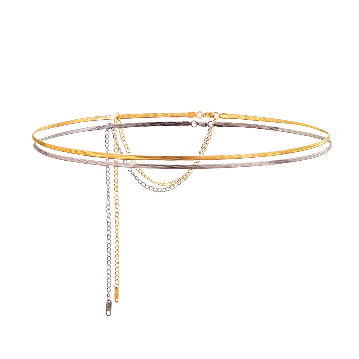 Wanxing transfronterizo de acero de titanio no se desvanece cadena de cintura de metal femenino de acero inoxidable de oro de 18 quilates accesorios de cadena de pantalones de alta gama de lujo ligero