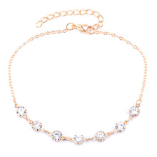 欧美跨境饰品 时尚新款女士气质手饰批发 简约七颗闪钻水钻手链