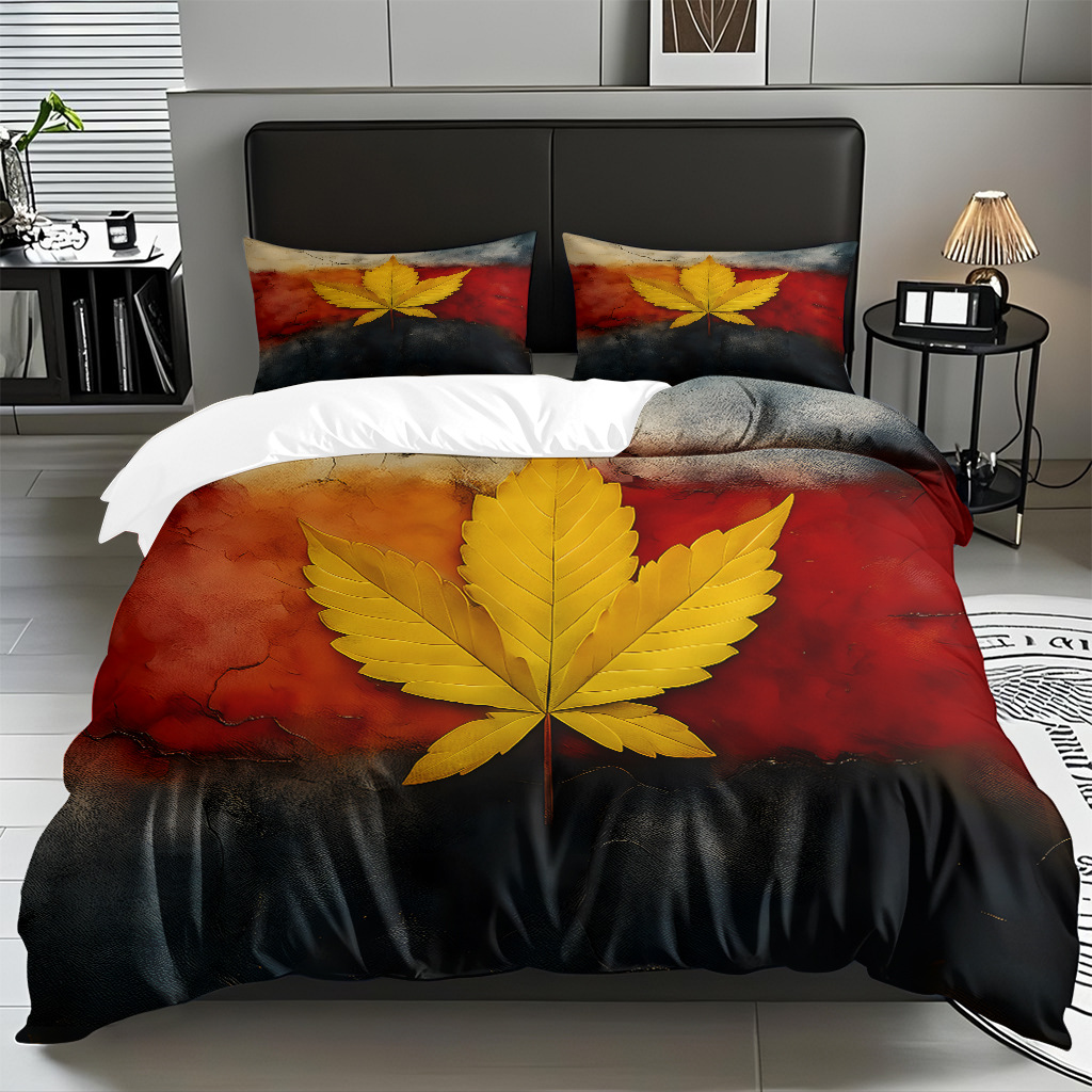 TEMU / JIT comercio exterior hogar patrón de hojas de colchón molido cubierta de colchón de tres piezas de fábrica directa a la figura puede fijarse