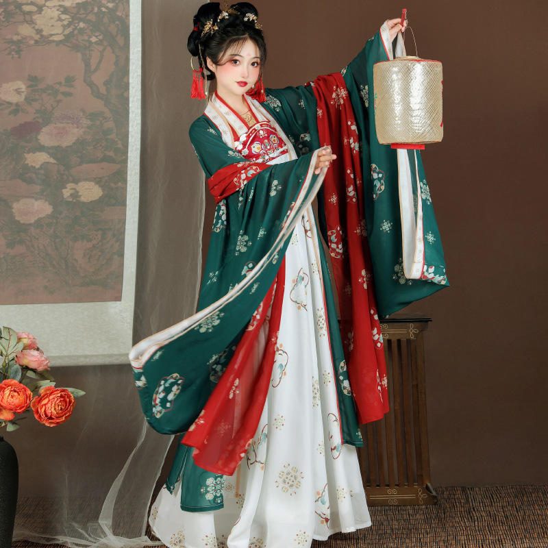 Original Hanfu Women's Adult Large Size Restoration Style Tang Style Qi Chest Skirt Daily Fairy Style Summer Ancient Costume Set