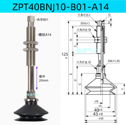 Ventosas de vacío originales ZPT10BNJ10 - B5-A10 / ZPT1300-06-A10-20-25-32-40