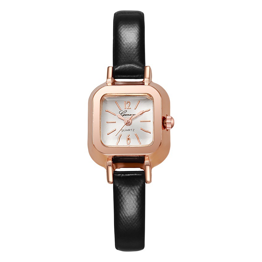 Mini pequeño cuadrado simple reloj de niña pequeño reloj de estudiante casual retro estilo coreano Correa delgada reloj de mujer de moda
