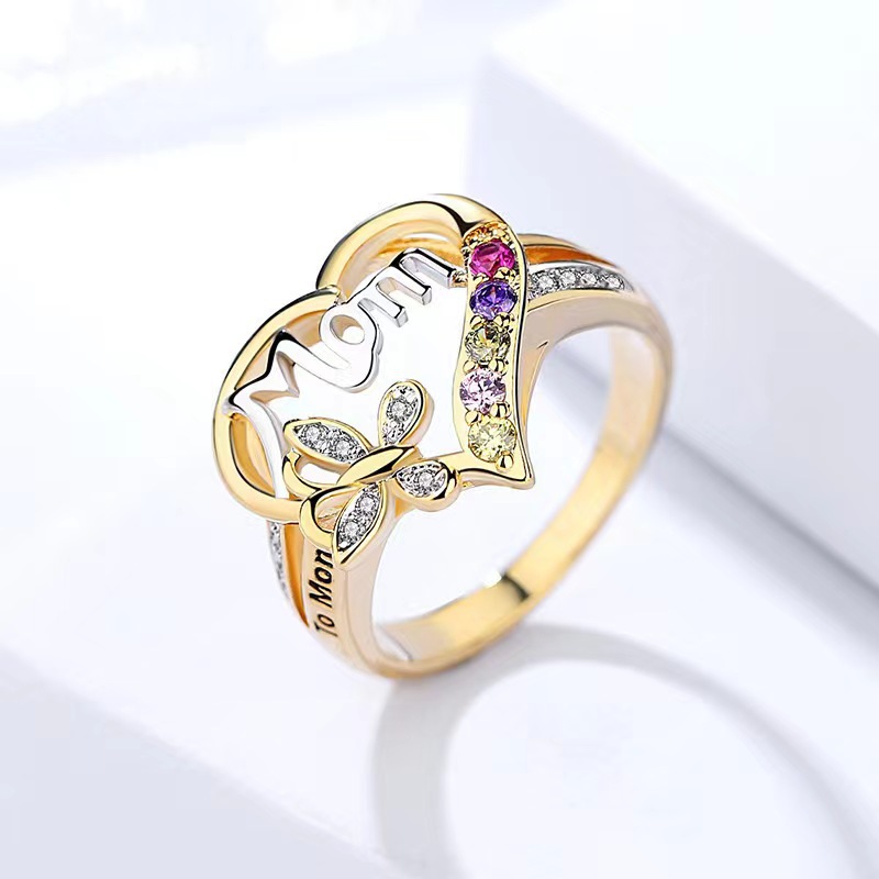Yunjinwish comercio electrónico transfronterizo joyas de mano de venta caliente amor anillo de madre regalo del día de la madre anillo de mujer image 3