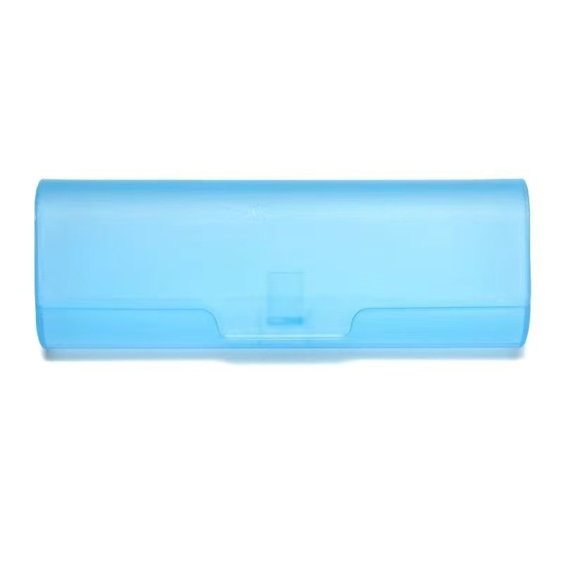 Estuche para gafas esmeriladas, espejo portátil para leer antipresión, espejo plano, caja de almacenamiento de plástico tipo gota de agua de color, carcasa dura simple