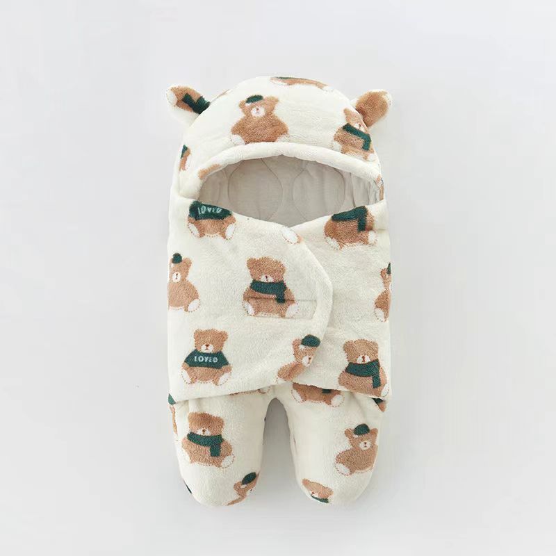 Bebé recién nacido, edredón de otoño e invierno, bolsa de bebé gruesa, edredón de lana de cordero, productos maternos e infantiles de doble uso, saco de dormir a prueba de sobresalto