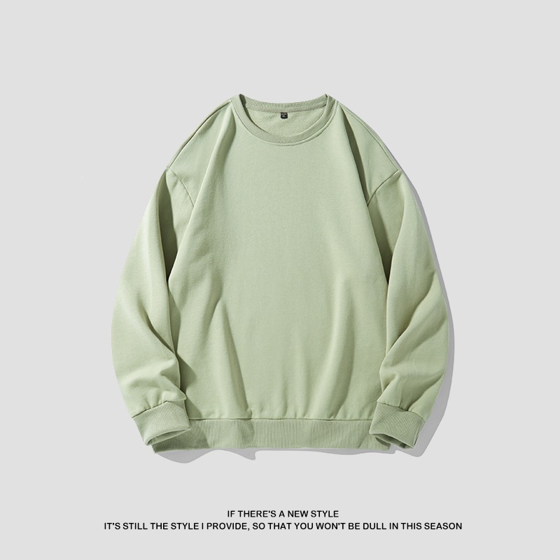 [Cross-border Sweatshirt] Men's Crew Neck Sweatshirt for Autumn and Winter, Loose Fit, Solid Color, Simple and Versatile, Trendy Student Top