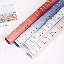 纸醉金迷烫金欧雅纸渐变英文包装纸花束礼物包花材料工厂直销