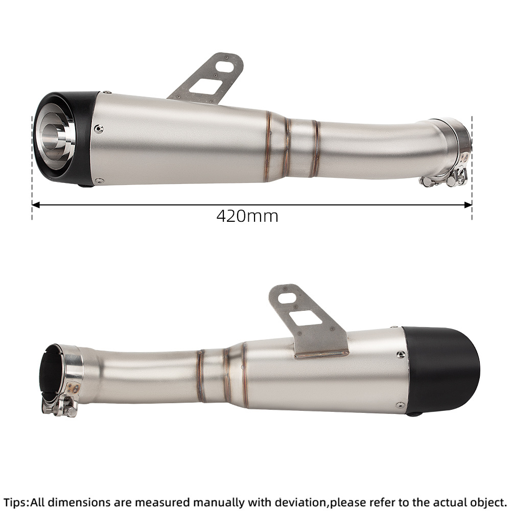 Suitable for Motorcycle Modification Exhaust Pipe Zx4Rr Zx4R Sc Three-Layer Stainless Steel Integrated Middle Section and Tail Section
