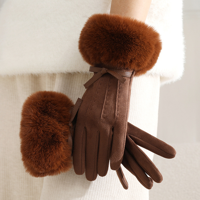 Guantes Térmicos Táctiles para Mujer de Poliéster, A prueba de Viento para Exteriores en Invierno